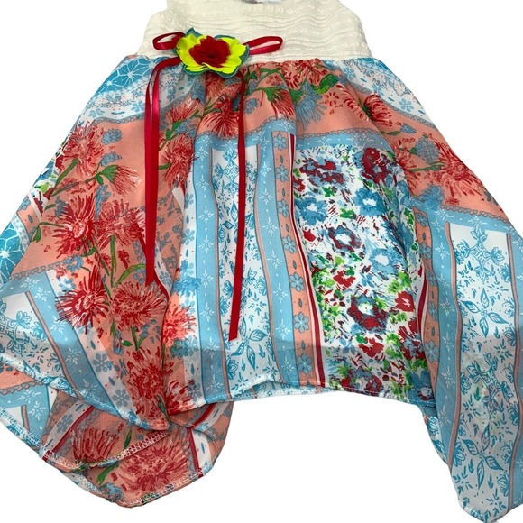 RARE EDITIONS Girl's Country Sleeveless‎ Sun Dress Size 2T Flower Bow Tie Back - Picture 7 of 13